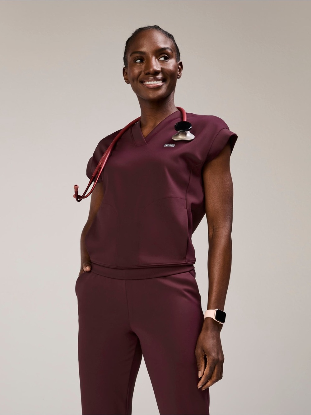 Foarmx  Figs Mira Banded Scrub Top